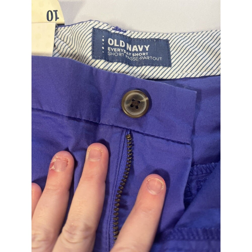 Old Navy Everyday Shorts Women's 10 Purple Flat Front High Rise Pockets NEW! - Picture 9 of 10